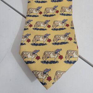 Men's 100% Silk Tie Andrew's Ties with Cows